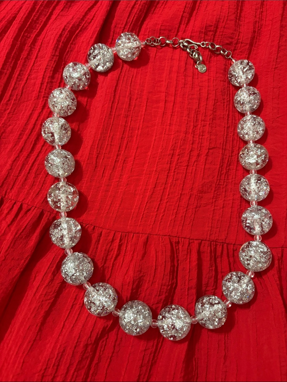 Sassy Jones Silver Foil Bead Necklace